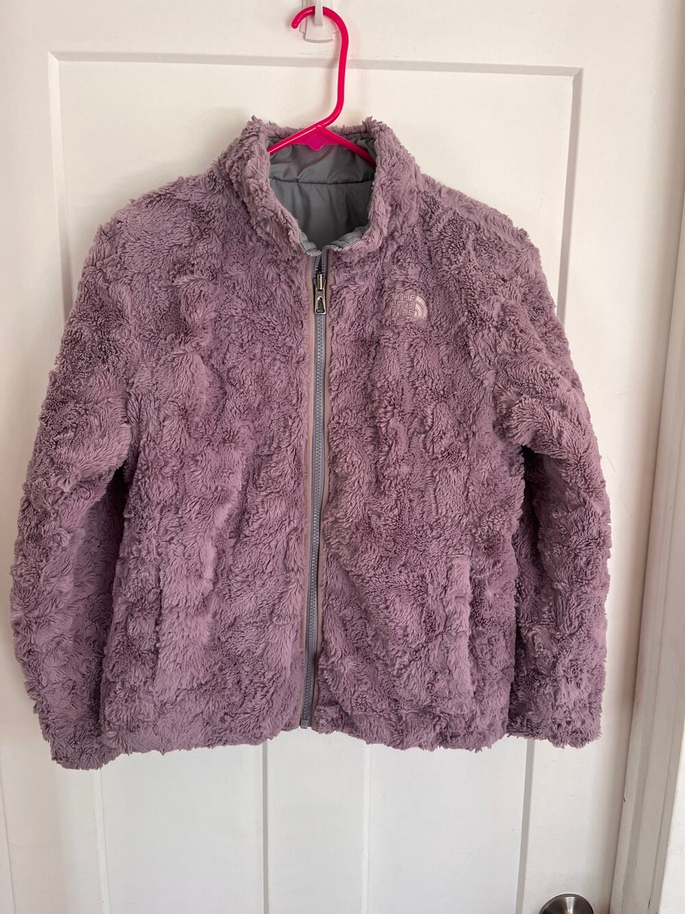 The North Face Mossbud Swirl Jacket Reversible Purple Girls sz L